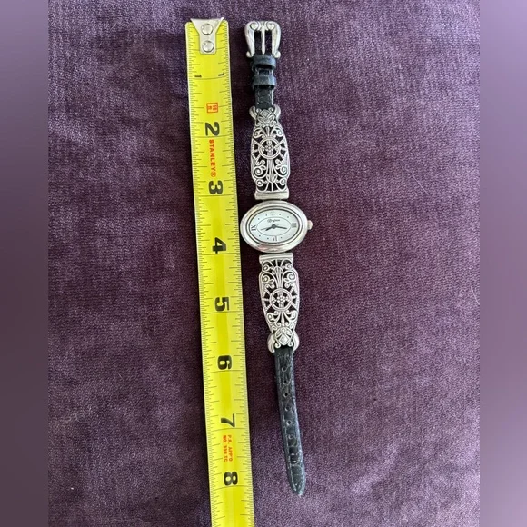 BRIGHTON “Carrara” Silver & Leather Wristwatch - Picture 4 of 6